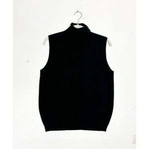 Kirkland Signature Cashmere Sleeveless Turtleneck Sweater in Black - Sz L